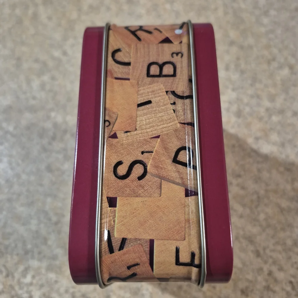 Scrabble Themed Food Storage Tin - Red